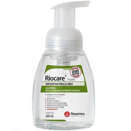 Alcool Riocare Foam 225ml (espuma) - Rioquímica