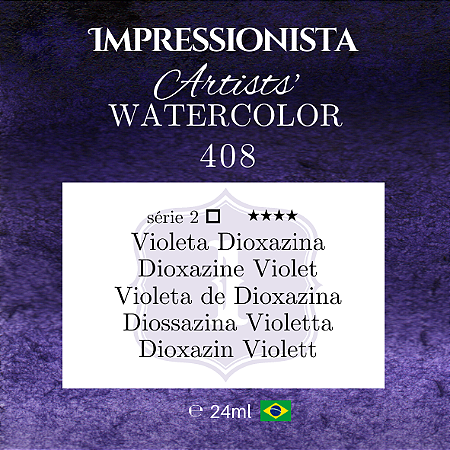 Impressionista Artists' Watercolor 24ml: 408 - Violeta Dioxazina: Série 2 - Aquarela Artesanal