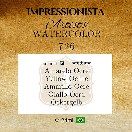 Impressionista Artists' Watercolor 24ml: 726 - Amarelo Ocre:  Série 1 - Aquarela Artesanal