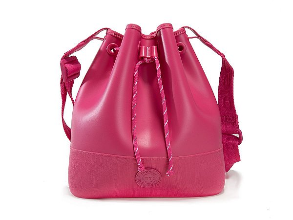 pink leather bucket bolsa