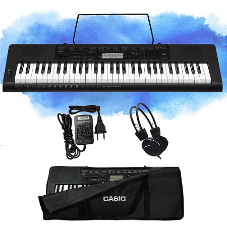 Kit Teclado Casio CTK-3500 5/8 61 Teclas Com Capa Preta e Fone Preto