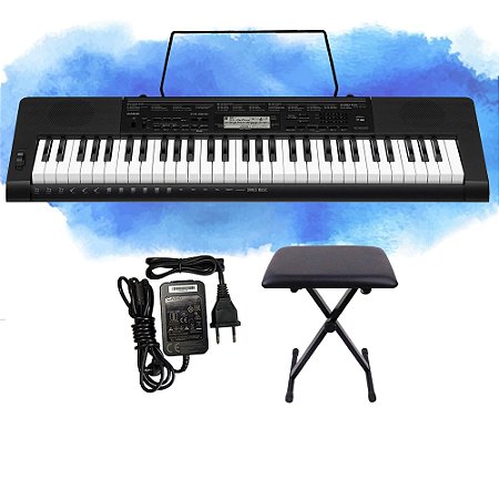 Kit Teclado Musical Casio CTK-3500 5/8 61 Teclas Sensíveis Com Banqueta