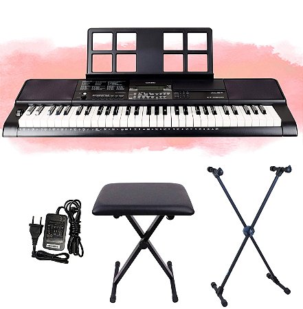 Kit Teclado Casio CTX800 USB Musical 5/8 Suporte e Banqueta