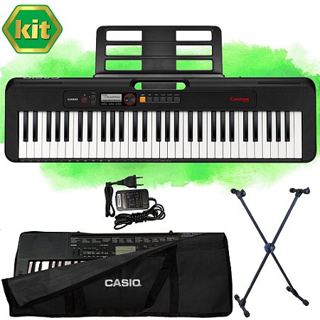 Kit Teclado Casio Tone CT-S195 BK Musical 61 Teclas Preto Completo