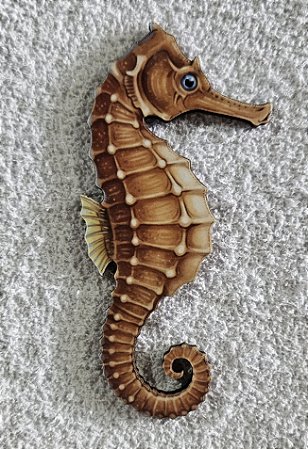 Aplique para artesanato e decoração Cavalo Marinho realista de MDF kit com 20 Unidades.