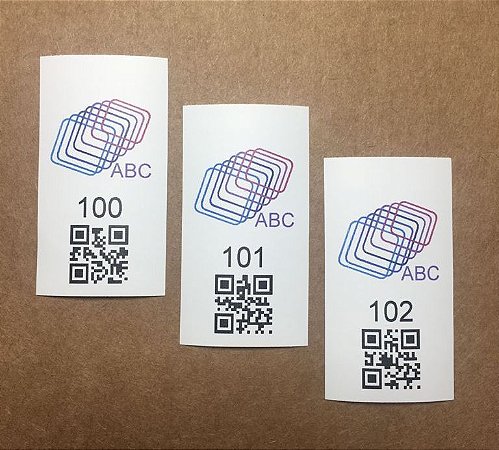 500 Etiquetas de Nylon com Numeração e QRcode Sequencial
