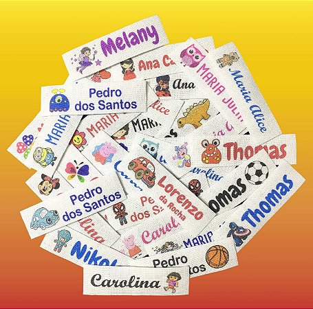 70 Etiquetas Termocolantes Escolar Personalizada para Uniforme