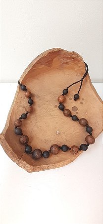 ARTESANATO CERÂMICO COLAR NATURAL DE BOLINHAS