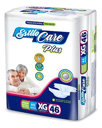 Pacotão Fralda Geriátrica Adulto Estilo Care XG Plus com 46
