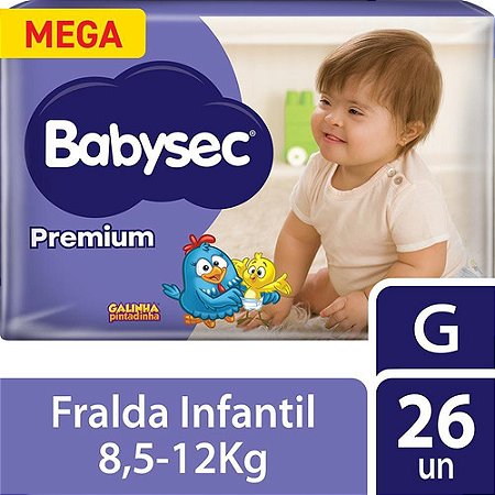 Fralda Infantil Babysec Galinha Pintadinha Premium G com 26