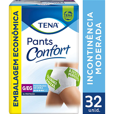 Fralda Calça Adulto Idosos Tena Pants Confort G/eg 32 Fralda