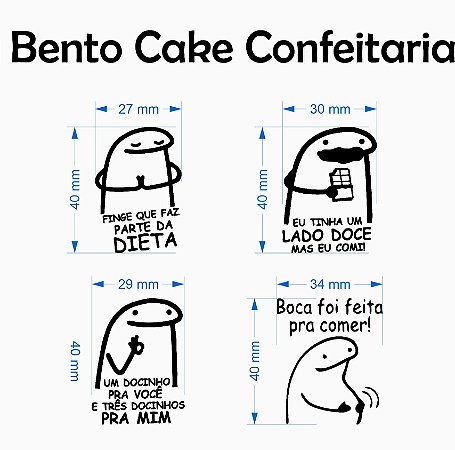 Kit Carimbos Embalagens Bento Cake Confeitaria Tags Sacolas