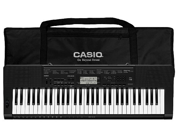 Kit Teclado Musical Casio CTK3500 5/8 61 Teclas Sensíveis Com Capa Preta -  Delmusico