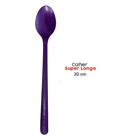Colher Super Longa Roxa 20 cm CX C/500 UN