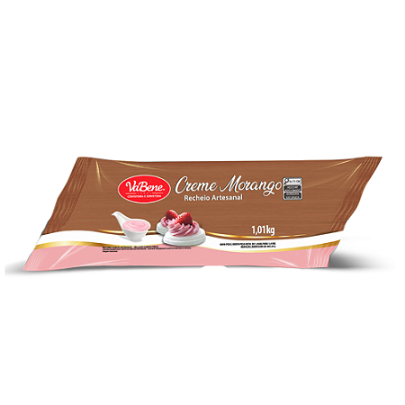 Recheio Artesanal Creme Morango Vabene 1,01kg