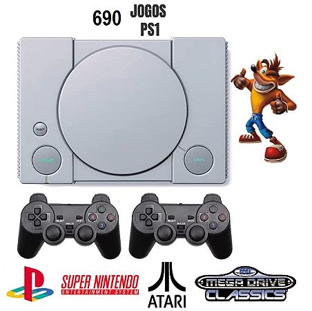 Mini Playstation Retrô com jogos e sistema Android TV