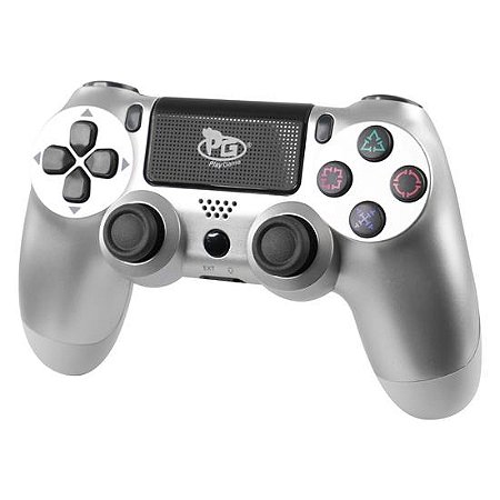 Controle para Console Play Game Dualshock - Bluetooth - Para PlayStation 4 - Prata