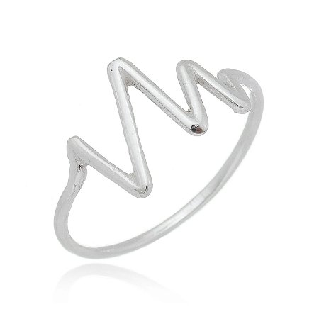 Anel prata feminino batimento cardiaco - prata 925 anel batimento -  Encantada Joias