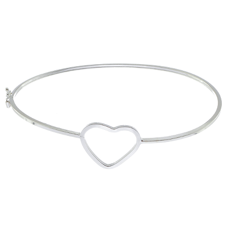 Bracelete De Prata 925 Fio Com Coração Prata Pura garantia