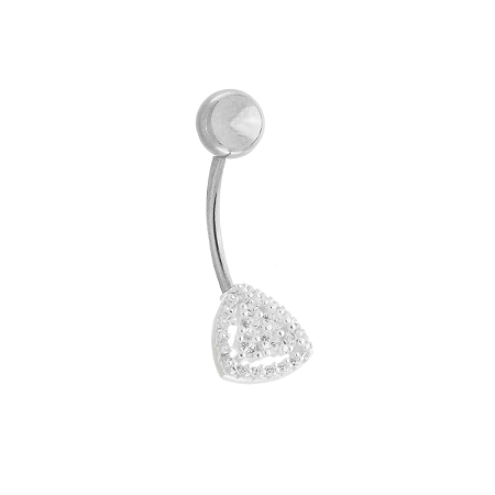 Piercing Umbigo zircônia Cravejado Em Prata 925 Legítima