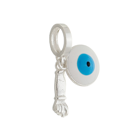 Berloque Olho Grego  azul claro prata 925 original legitima com garantia para pulseira pandor vivar