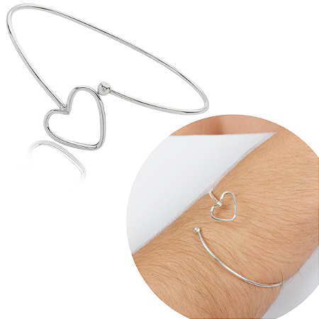 Bracelete Prata 925 Fio Coração Prata Pura Garantia original