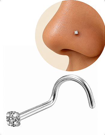 Piercing De Nariz Nostril Com Pedra Aço inoxidável zircônia