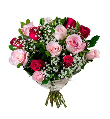 Bouquet de Rosas Vermelhas e Rosas