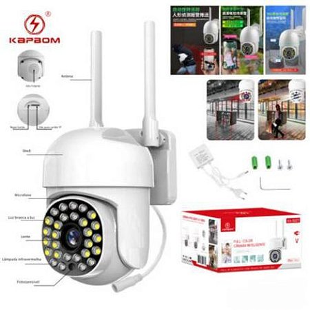 CÂMERA WI-FI EXTERNA 16 LEDS FULL COLOR AUTO-TRACK APP YOOSEE 2