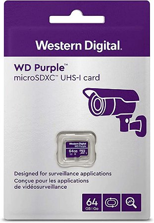 Cartao Micro SD Purple Intelbras de 64 GB para Sistemas de Seguranca Eletronica Intelbras, Cartões SD, Roxa, Único