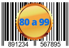 80 a 99 Códigos de Barras *R$ Unitário