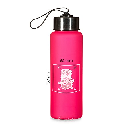 Squeeze Plástico Rosa Personalizado 680ml Kit 10un