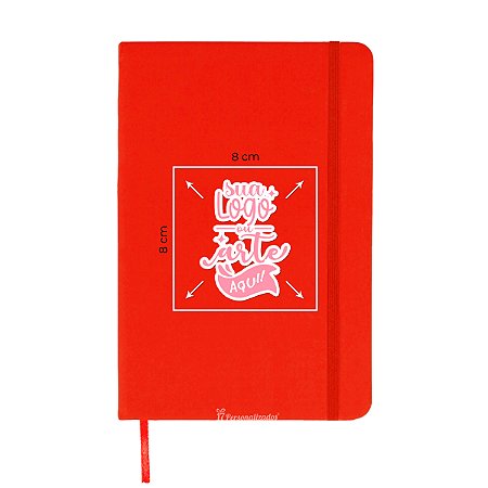 Caderneta Emborrachada Grande Vermelha Personalizada kit 10un
