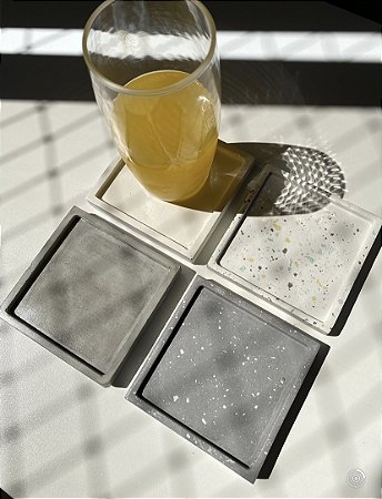 Jogo 4un Porta Copos Quadrado