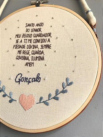 Bordado Oração Santo Anjo
