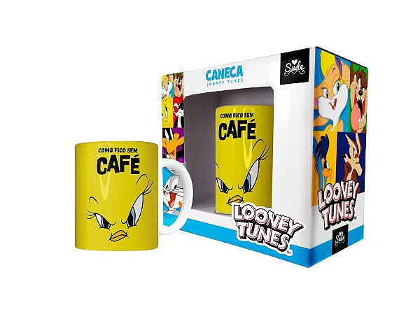 Caneca Piu Piu Looney Tunes Tweety Porcelana 330 mL Presente Sem Café