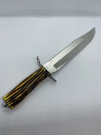 Faca Churrasco Caça Pesca Full Tang Modelo Luxo C/ Bainha