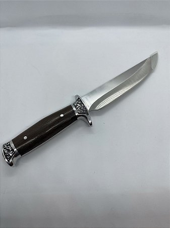 Faca Churrasco Caça Pesca Full Tang Modelo Luxo C/ Bainha