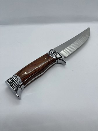 Faca Churrasco Caça Pesca Full Tang Modelo Luxo C/ Bainha