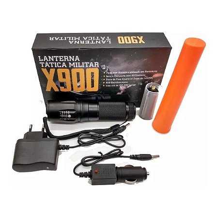 LANTERNA TÁTICA RECARREGAVEL X900 (8037)