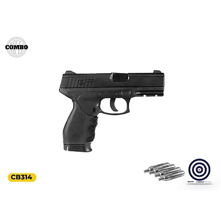 Pistola de Pressão CO2 24/7 NBB 4,5 mm + Cápsula de Co2 + Alvo