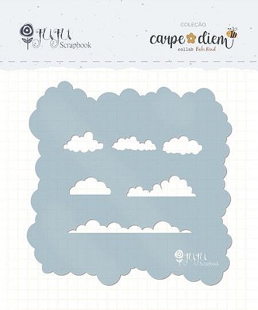Stencil Nas Nuvens - Coleção Carpe Diem - JuJu Scrapbook