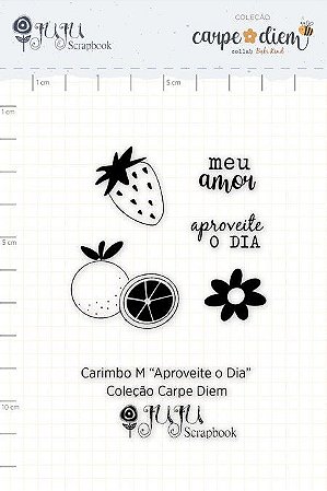Carimbo M Aproveite o Dia - Coleção Carpe Diem -JuJu Scrapbook
