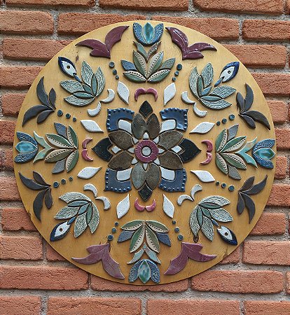 Mandala em Cerâmica Artesanal 60 cm