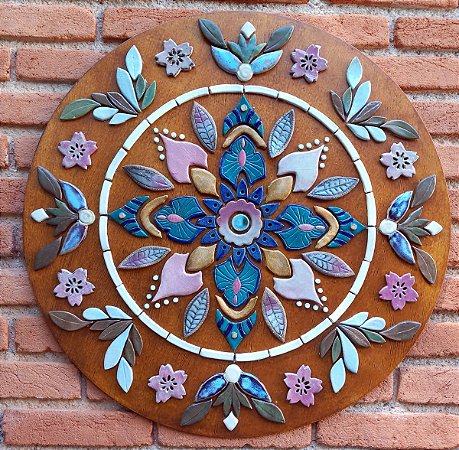 Mandala Cerâmica Artesanal 60 cm