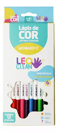Lápis de Cor Antibacteriano 12 cores | Leo&Leo