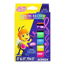 Tinta Guache em Bastão 6 Cores / Acrilex