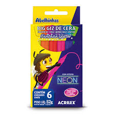 Giz de Cera Neon Fantasia Glitter / Acrilex