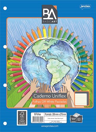Refil Caderno Argolado Universitário Uniflex Off-White / Jandaia