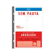 Refil Caderno Argolado Colegial Sem Pauta 90g/m / Tilibra